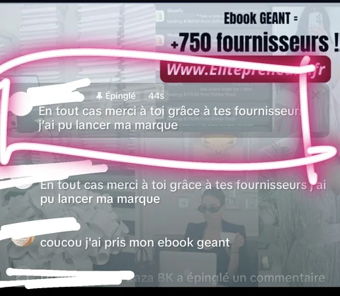 Capture du retour client : grâce à tes fournisseurs j’ai pu lancer ma marque