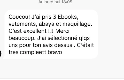 Capture du retour client : J’ai sélectionné qlqs uns pour ton avis dessus