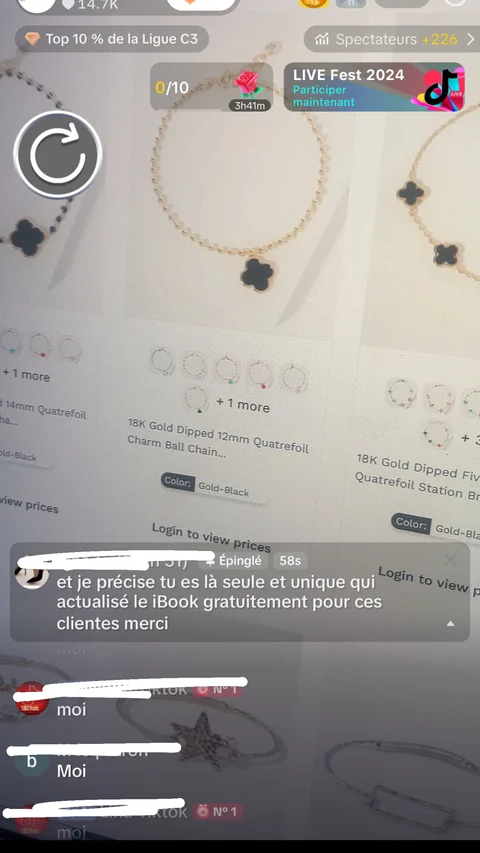 Capture du retour client : actualisé le iBook gratuitement pour ces clientes merci