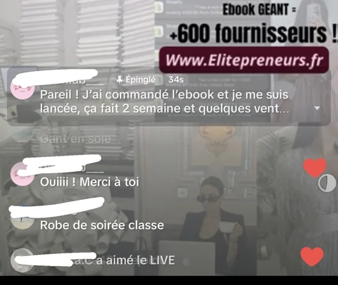 Capture du retour client : J’ai commandé l’ebook et je me suis lancée